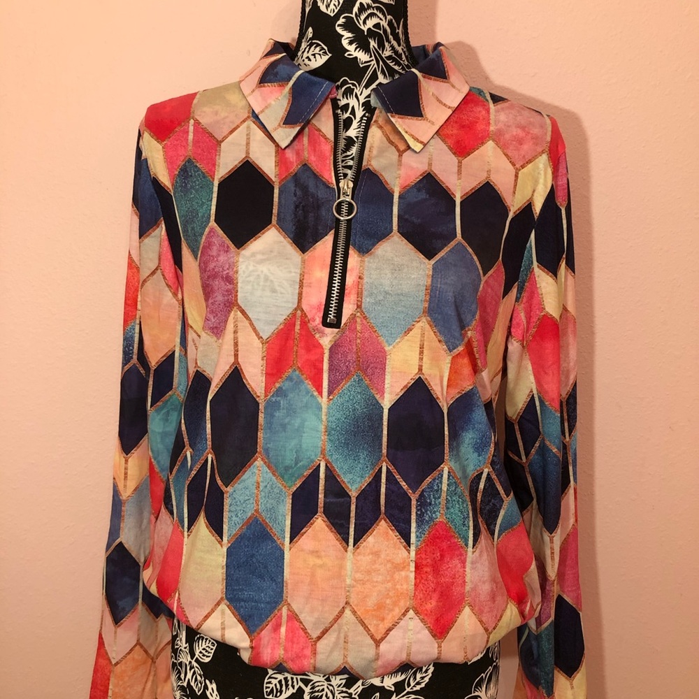 NWT long sleeve half zip shirt
